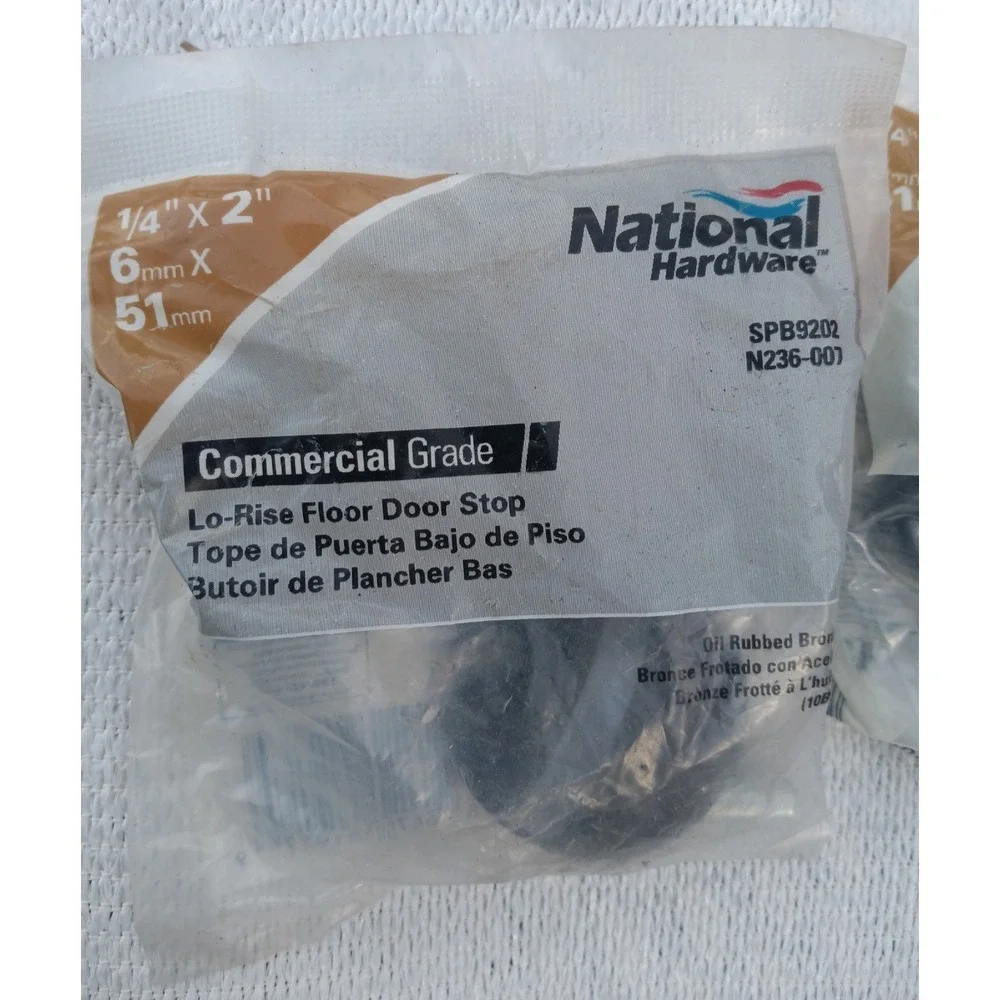 [4x] National / Stanley SPB9202 Black/SP9202 Grey Lo-Rise Floor‎ Mount Doorstops